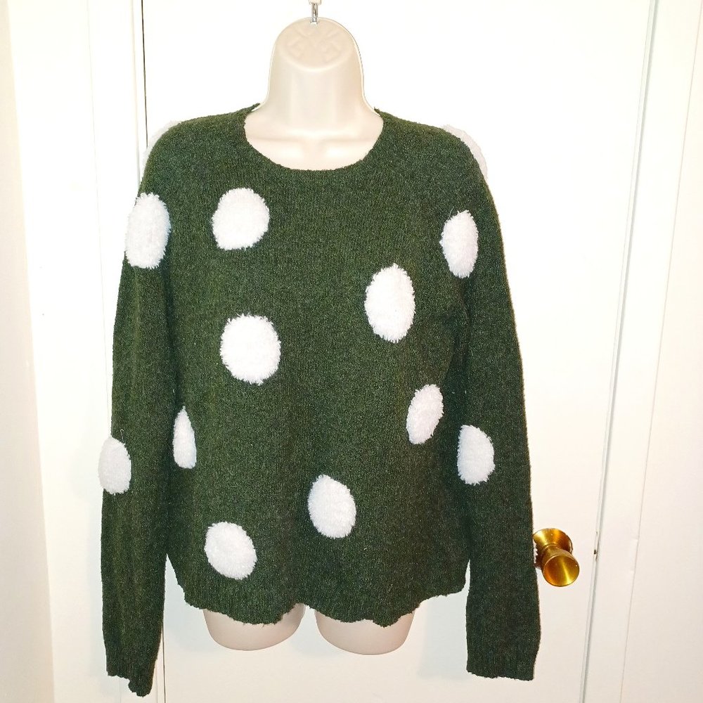Coast 3D Polka Dot Long Sleeve Women's Oversized Sweater Large
